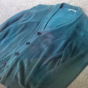 Men's Green Cardigan Sweater